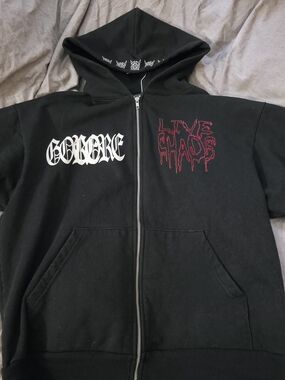 Ken Carson Chaos Tour Black Zip-Up Hoodie